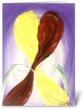 Love Wine Greeting Card - Wine (350x396), Png Download