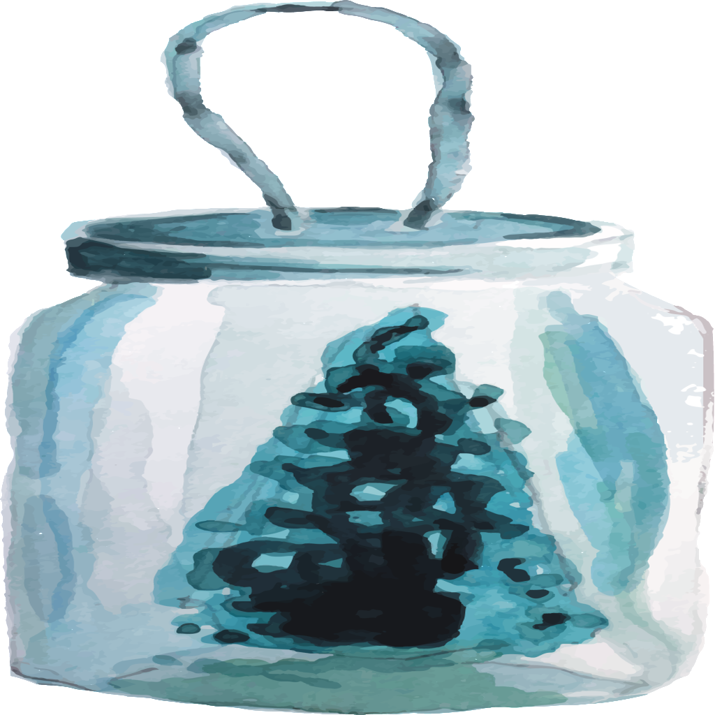 Hand-painted Watercolor Jar Transparent Material Cartoon - Watercolor Painting (1024x1024), Png Download