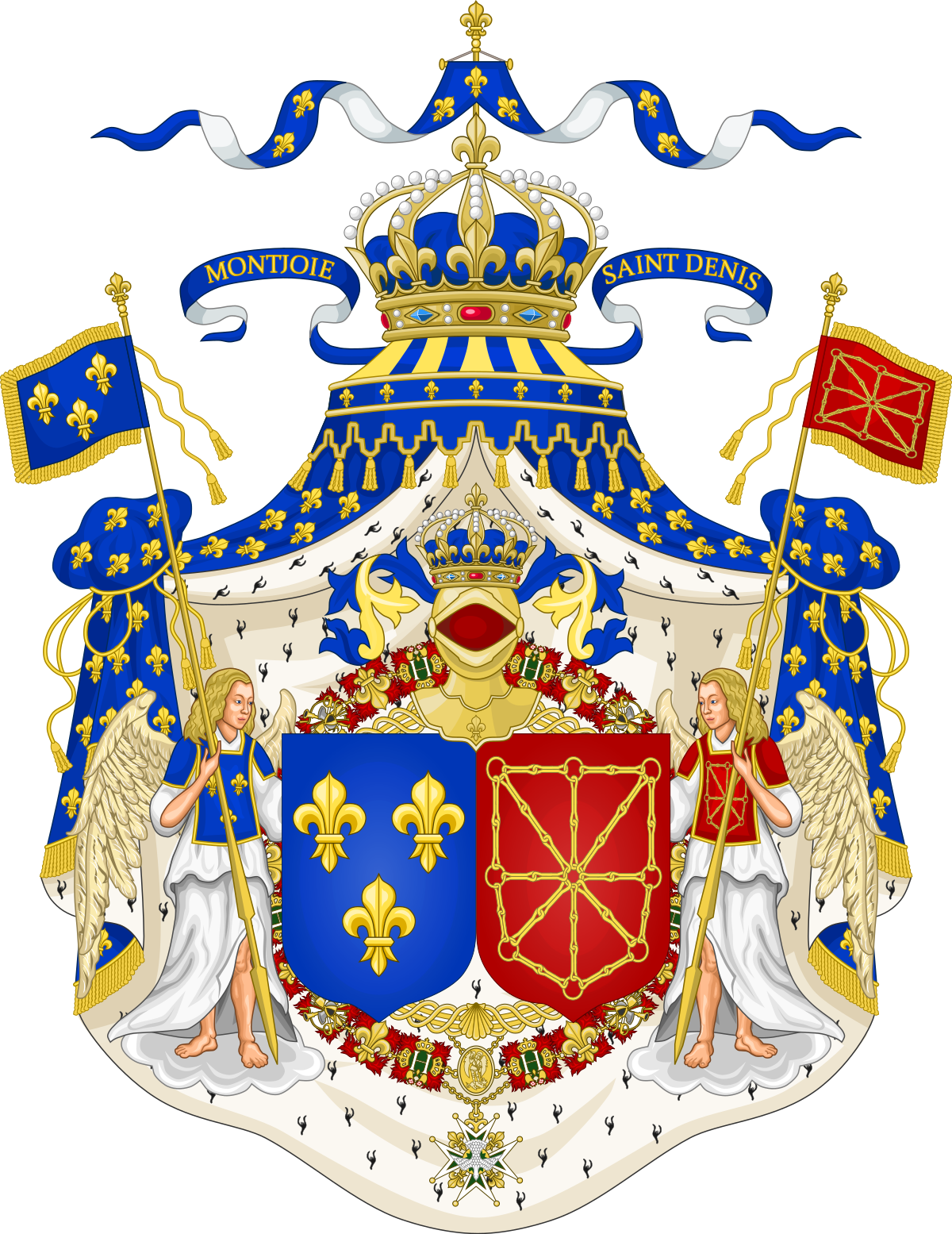 Ancien R Gime Wikipedia - Grand Royal Coat Of Arms Of France (1200x1555), Png Download