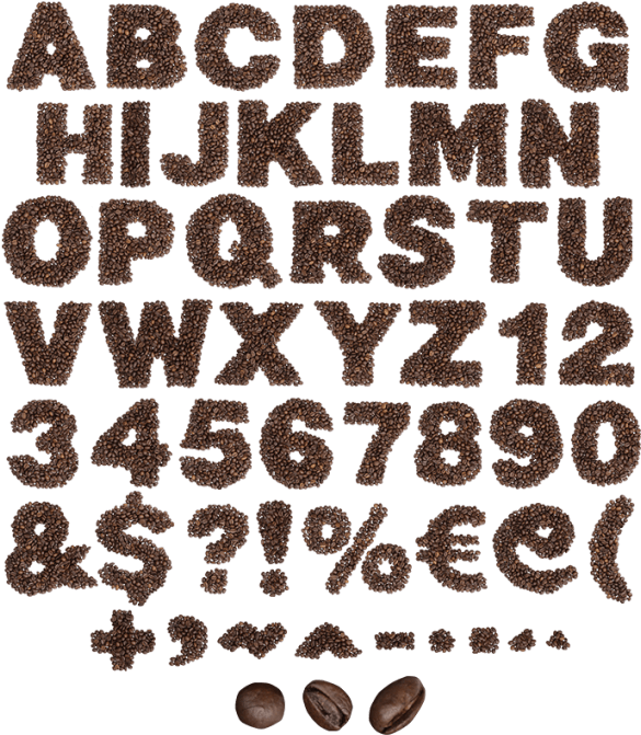 Colombian Coffee Latte Font - Font (595x689), Png Download
