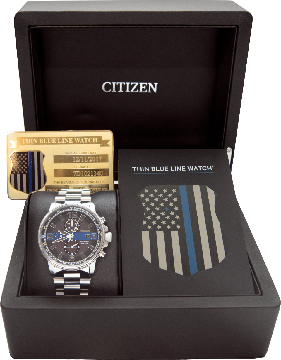 Thin Blue Line - Citizen Blue Line Watch (960x1226), Png Download