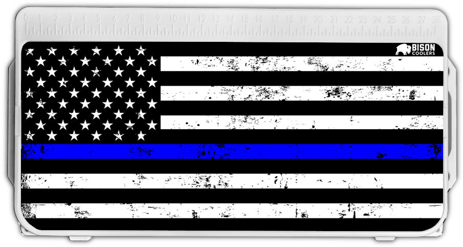 Thin Blue Line Flag Lid Graphic - American Police Badge Wood Flag (920x613), Png Download