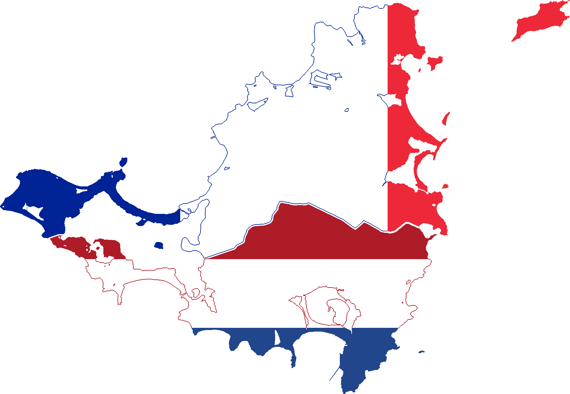 Flag Map Of Saint Martin & Sint Maarten (dutch) - Saint Martin Sint Maarten Flag (1825x1262), Png Download