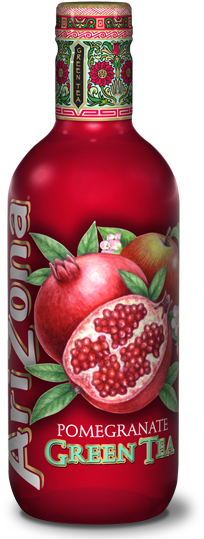 Arizona's Fruitiest Variant Combines The Natural Antioxidant - Arizona Pomegranate Green Tea (233x550), Png Download