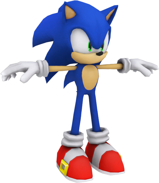 Sonic The Hedgehog Model Wiips2 - Sonic Unleashed Sonic Model (750x650), Png Download