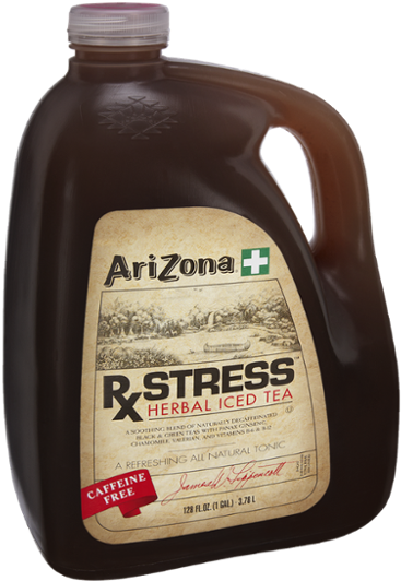 Arizona Tea Rx Stress Herbal Iced Tea 128 Oz Plastic (600x600), Png Download