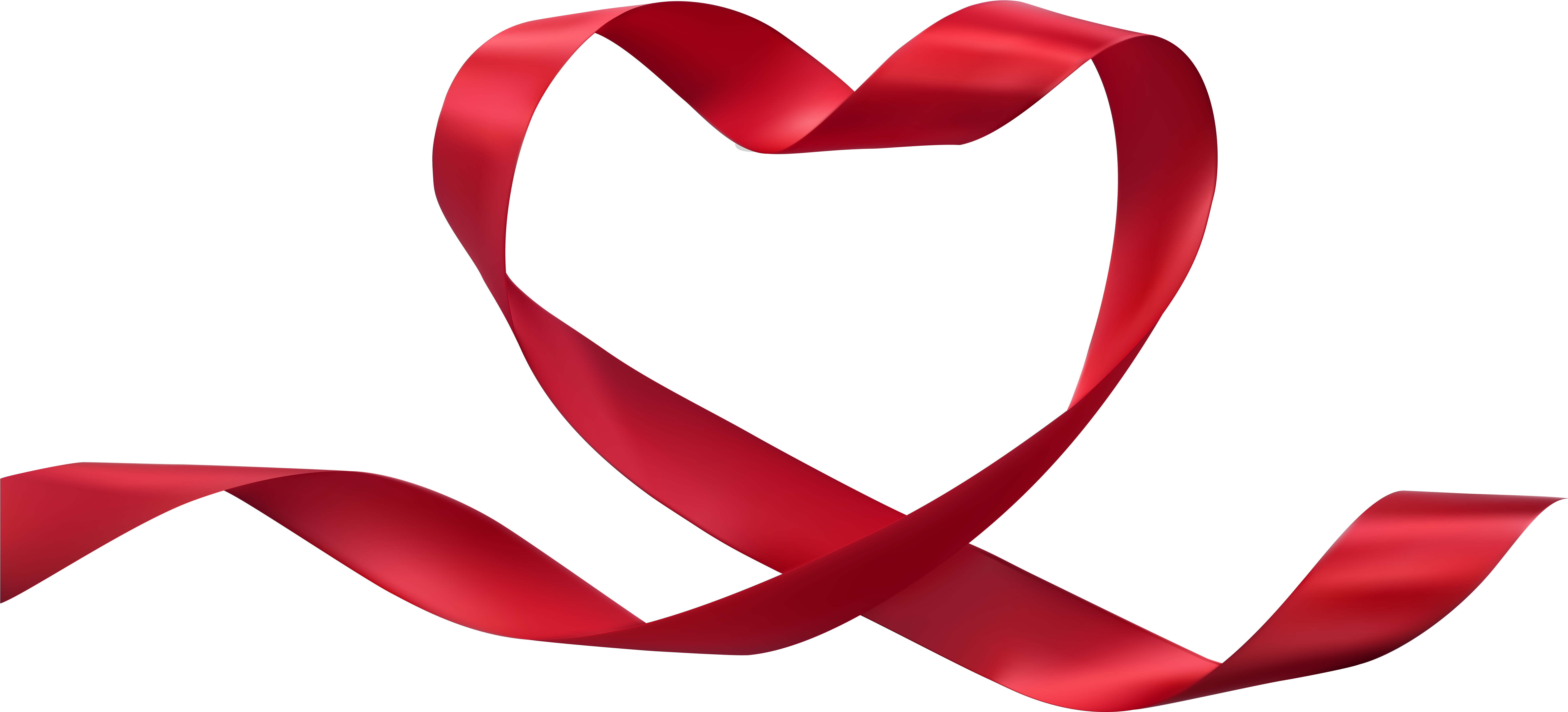 Heart Ribbon Transparent Png Clip Art Image - Heart Ribbon Transparent (8000x3757), Png Download