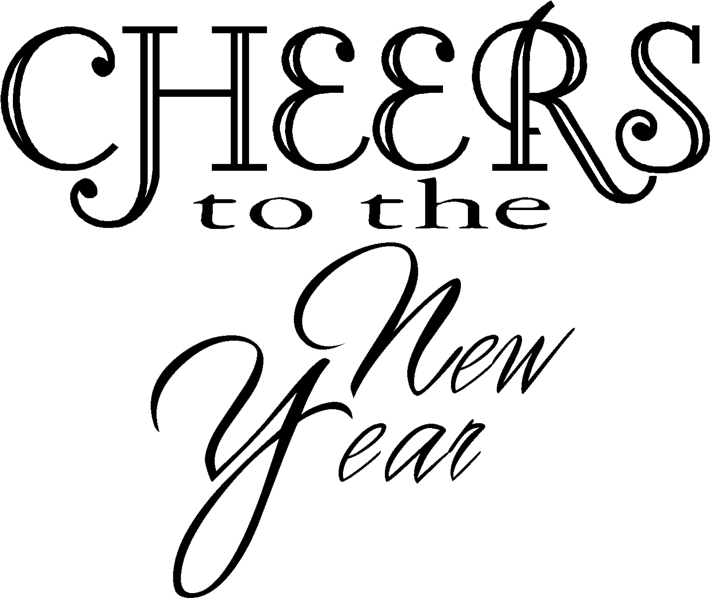 Cheers To The New Year - News Years Cheers Png (1596x1266), Png Download