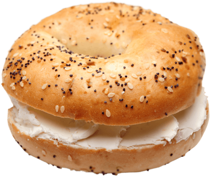 Free Png Bagels Image Png Images Transparent - Bagel With Cream Cheese Png (850x650), Png Download