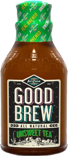 Arizona Good Brew Unsweet Tea - Arizona Good Brew All Natural Unsweet Tea 59 Oz Plastic (232x530), Png Download