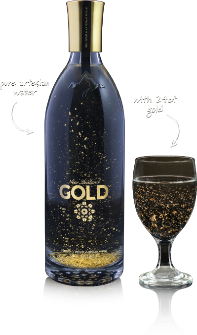 New Zealand Gold Artesian Water - Gold Flake Water (399x676), Png Download