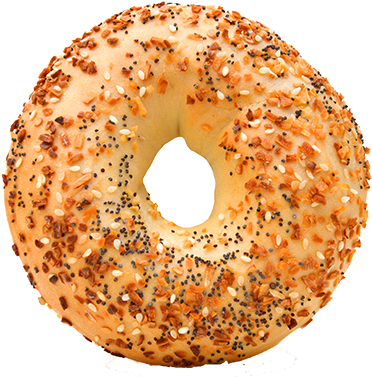 This Is How We Roll At Clinton Bagel Company - Single Bagel (405x387), Png Download