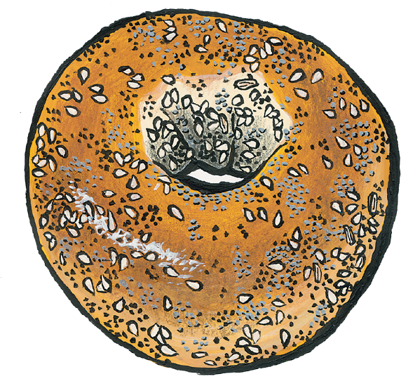 Detroit St - - Bagel Illustration Png (608x570), Png Download