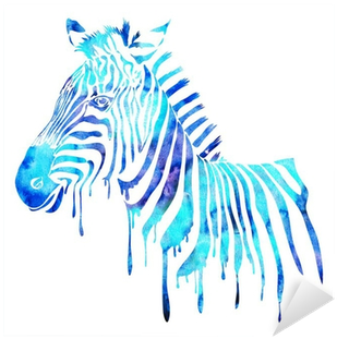 Watercolor Zebra Head - Watercolor Animals Abstract (400x400), Png Download