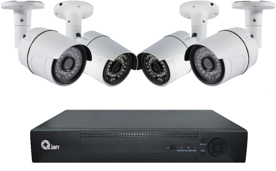 Kit De 4 Camaras De Videovigilancia - Qian Camaras (1000x636), Png Download