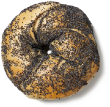 Poppyseed - Poppy Seed Bagel (360x350), Png Download