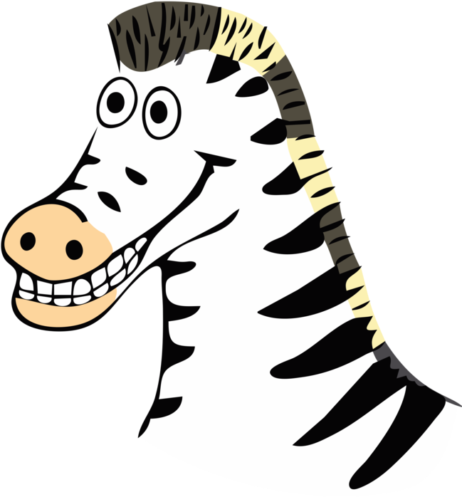 Download Stripe Pixel Art Free Commercial Clipart - Cartoon Zebra Smiling (680x750), Png Download