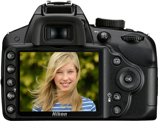 25492 D3200 Back - Nikon D3200 - Digital Camera - Slr (700x595), Png Download