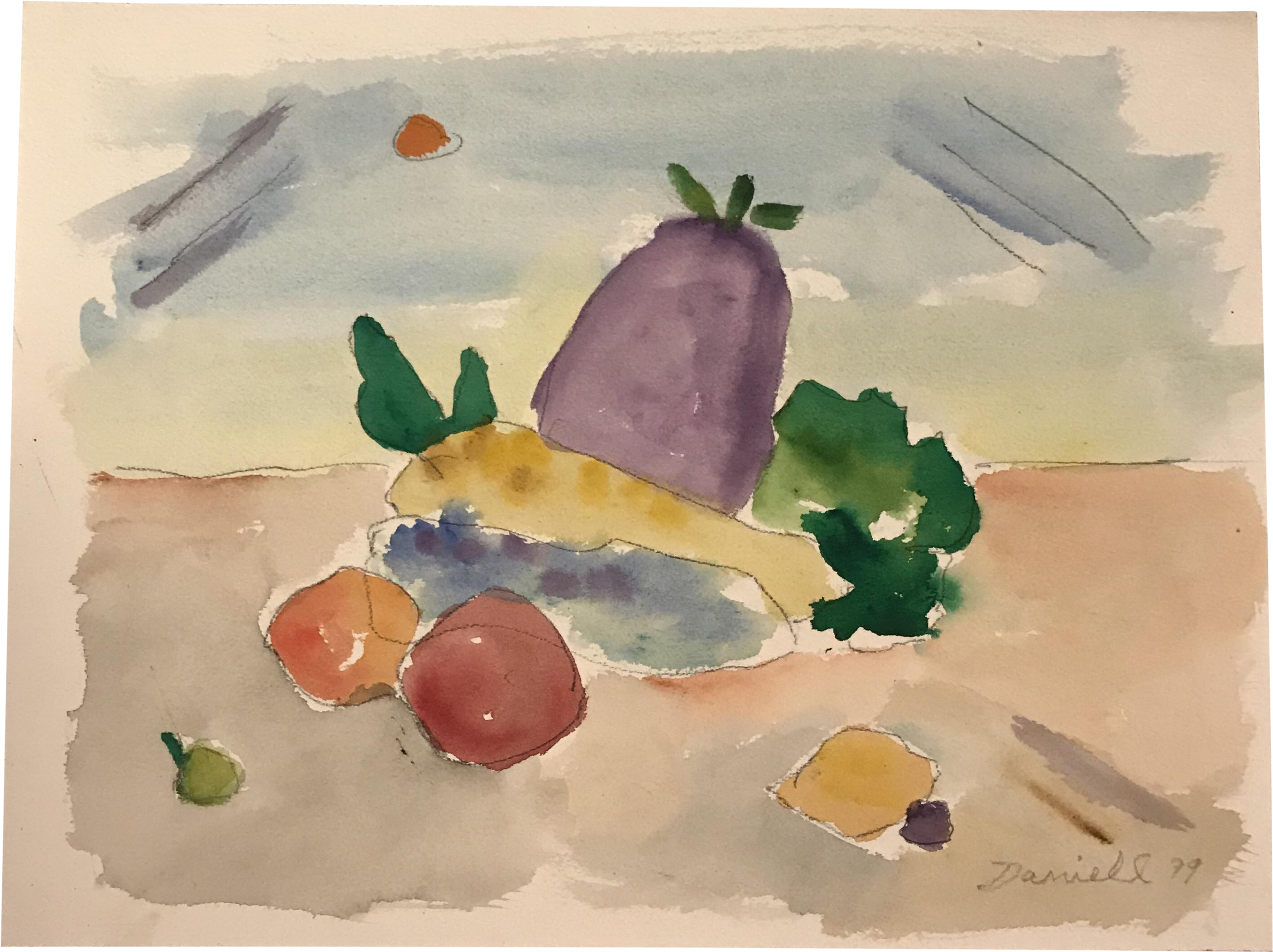 George Daniell Fruit Still Life Painting Chairish - Watercolor Paint (3138x2346), Png Download