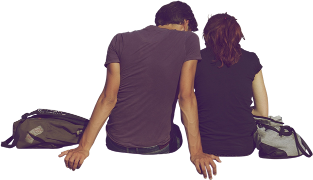 Couple Sitting Png (745x480), Png Download