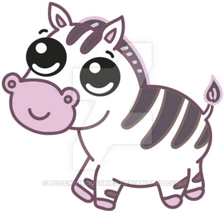 Kawaii Zebra For Print By Poccnnindustries On Deviantart - Zebra Kawaii Png (1024x576), Png Download