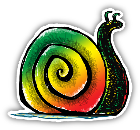 Rasta Snail Mini Sticker - Rasta Canvas (500x500), Png Download