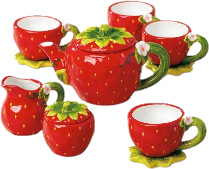 Strawberry Tea Set (450x450), Png Download