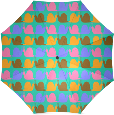 Whimsical Neon Snails Pattern Foldable Umbrella Whimsical - Umbrella (500x500), Png Download