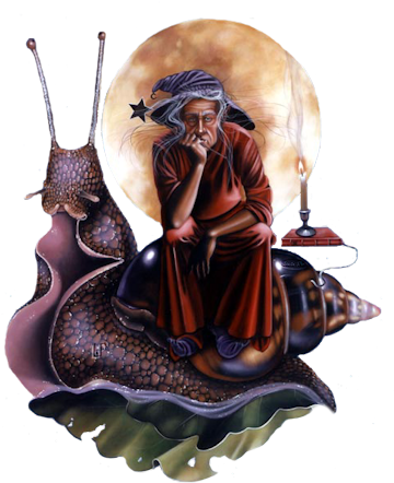 Snail-wizard - Cg Artwork (367x450), Png Download
