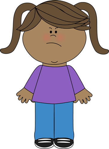 Angry Little Girl - Sad Girl Clipart (365x500), Png Download