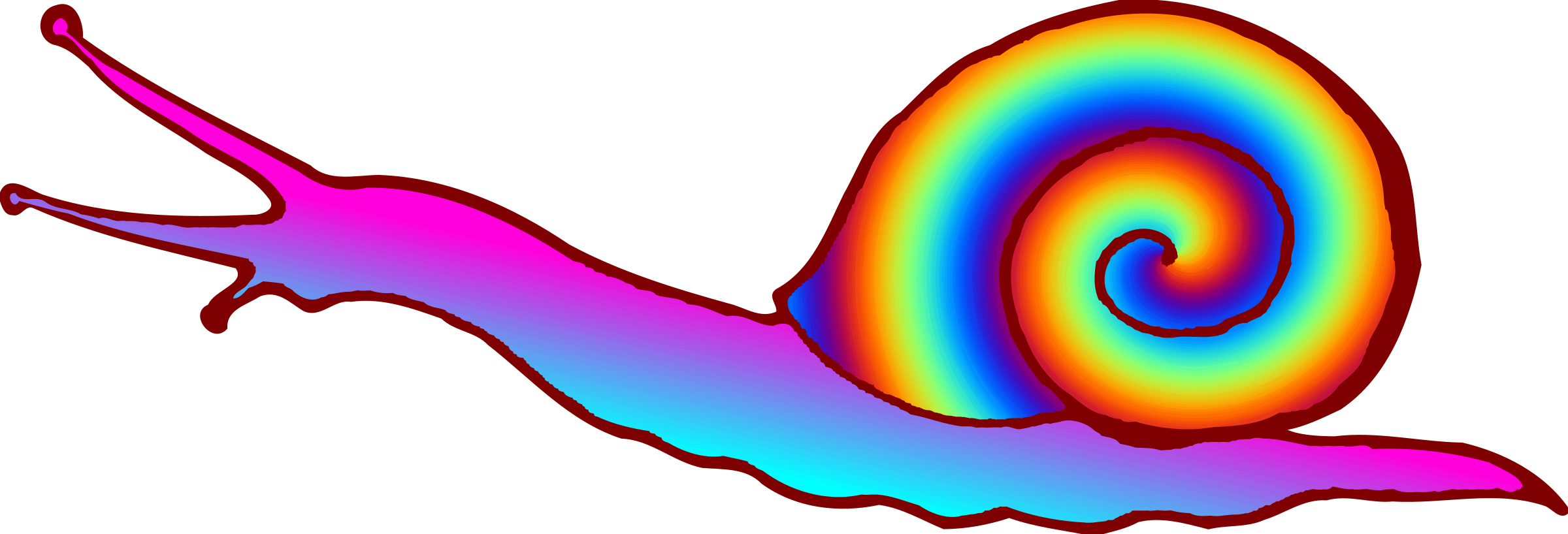 This Free Icons Png Design Of Colourful Snail (2400x818), Png Download