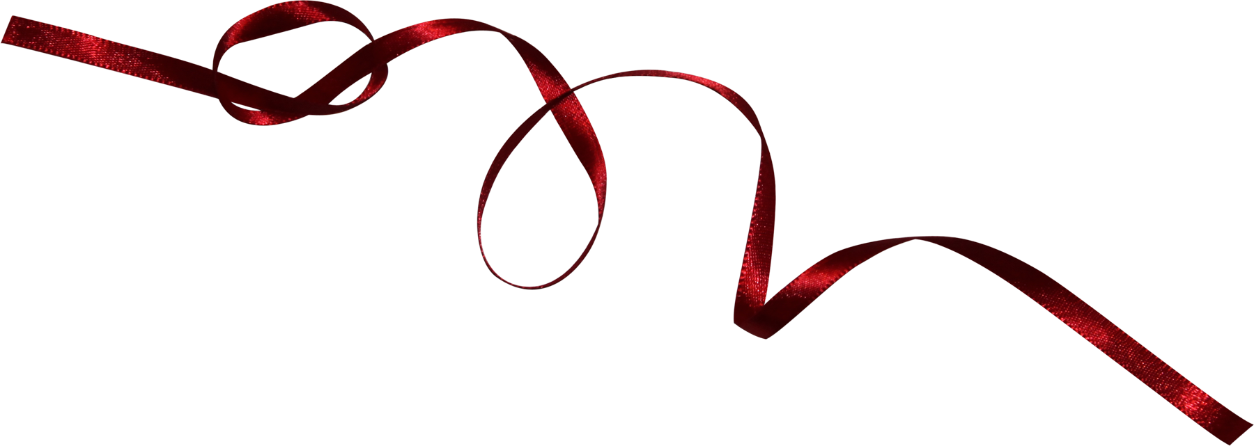 Ribbon Png - Red Curling Ribbon Png (1800x641), Png Download