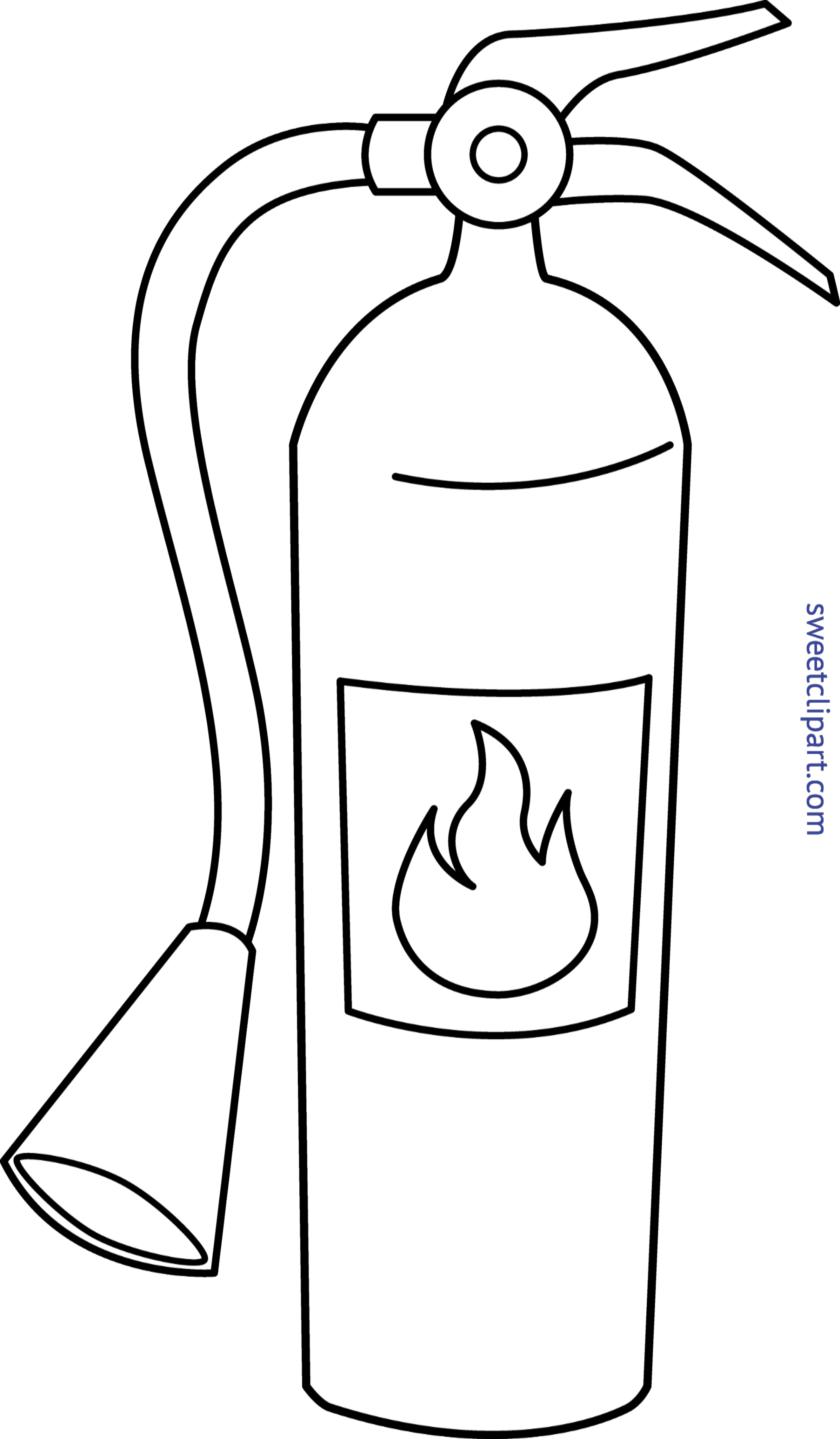 Fire Extinguisher Line Art - Fire Extinguisher Clipart Black And White (321x550), Png Download