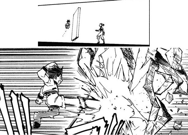 In The Manga, Hisoka Was Wandering In His Mind On Gon - Hunter X Hunter Gon Vs Hisoka Manga (614x443), Png Download