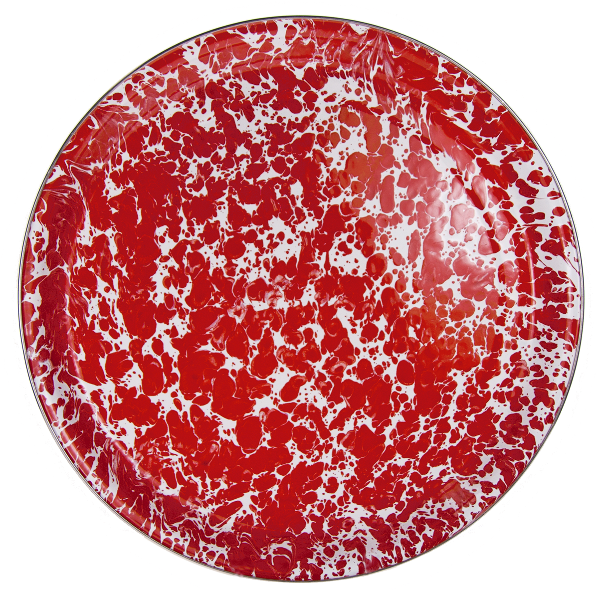 Rd21 Red Swirl Medium Serving Tray - Golden Rabbit - Red Swirl Pattern - 20 Inch Serving (1200x1200), Png Download
