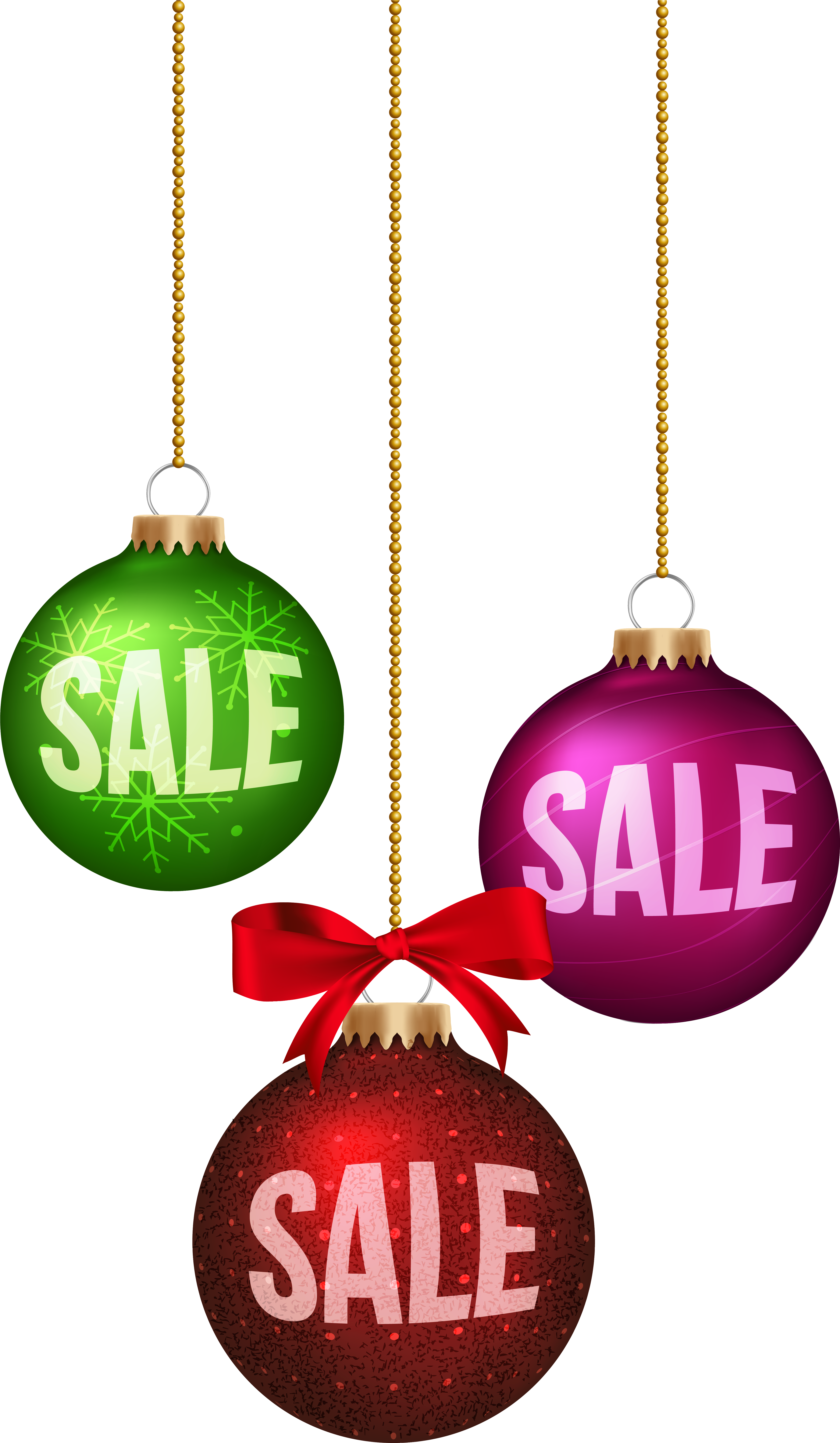 Christmas Balls Sale Decoration Png Clip Art Image - Christmas Ornament (4611x7755), Png Download