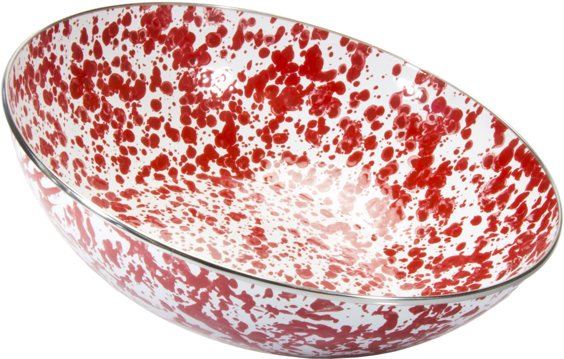 Rd18 Red Swirl Catering Bowl - Golden Rabbit Red Swirl Catering Bowl (1200x877), Png Download