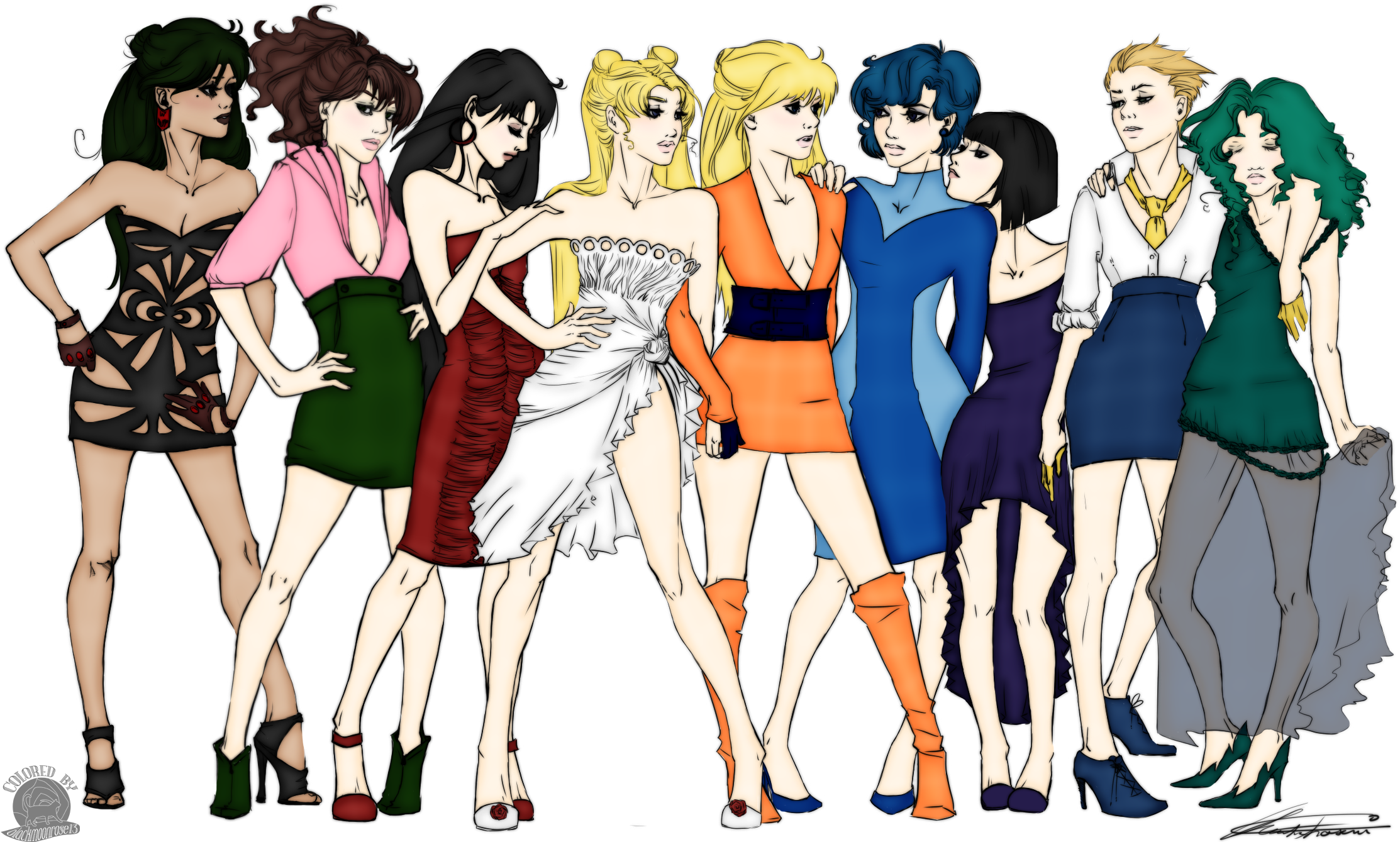 Sailor Scouts Fashion (2232x1339), Png Download