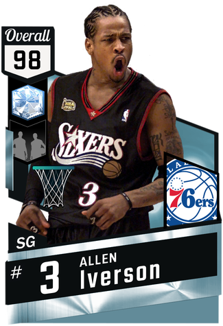 Nba Drawing Allen Iverson Png Library - Nba 2k18 Player Cards (325x475), Png Download