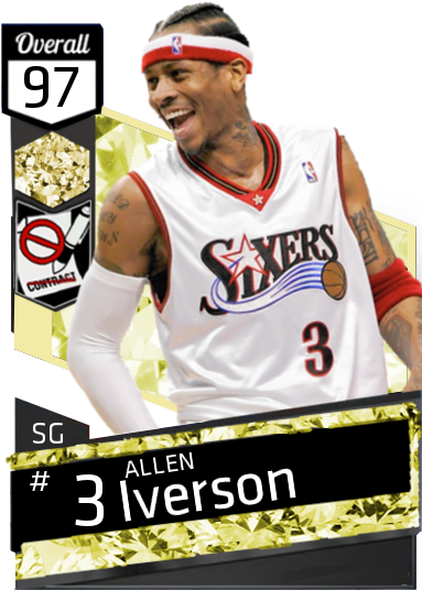 Allen Iverson Nba 2k17 (385x557), Png Download