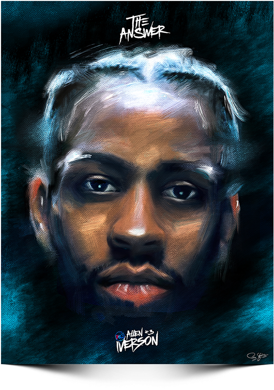 Digital Painting- Allen Iverson "the Answer" - Allen Iverson (600x823), Png Download