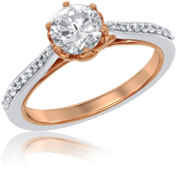 Enchanted Disney's 14k White And Rose Gold 7/8ctw Diamond - Enchanted Disney Belle's Rose Diamond Engagement Ring (1000x1000), Png Download