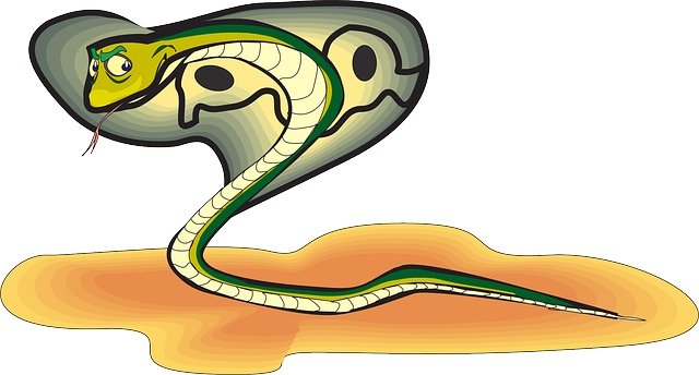 Head, Snake, Sand, Cartoon, Cobra, Raised, Art, Hissing - Cobra Cartoon Png (640x344), Png Download