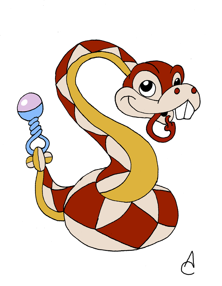 Cutsey Rattlesnake By X-raylawnmower On Clipart Library - Rattlesnake Cartoon (900x1143), Png Download