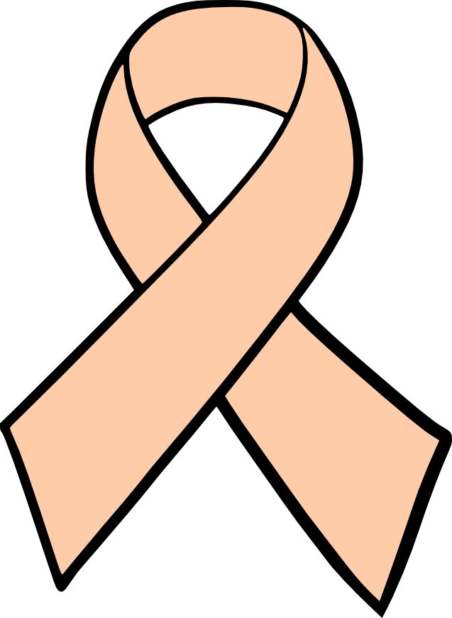 Lung Cancer Ribbon Png - Breast Cancer Ribbon Drawing (637x871), Png Download