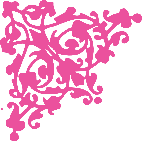 Damask Clipart Pink Damask - Damask Corner (600x595), Png Download