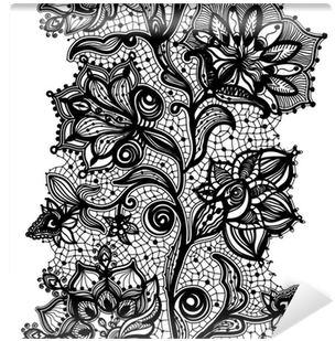 Abstract Lace Ribbon Seamless Pattern With Elements - Lace Tattoo Bracelet (400x400), Png Download