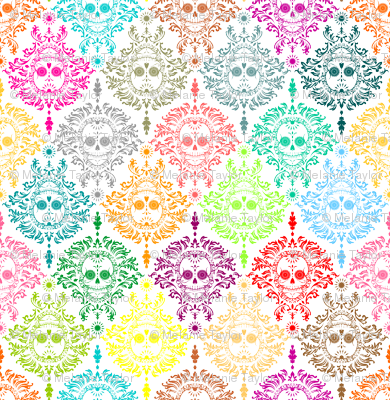 Dead Damask - Colorful - Colorful Damask (390x400), Png Download