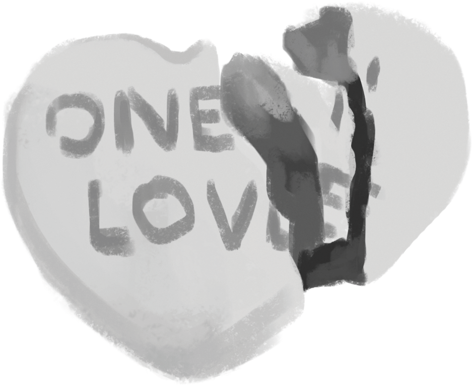 Broken Candy Heart (1023x868), Png Download