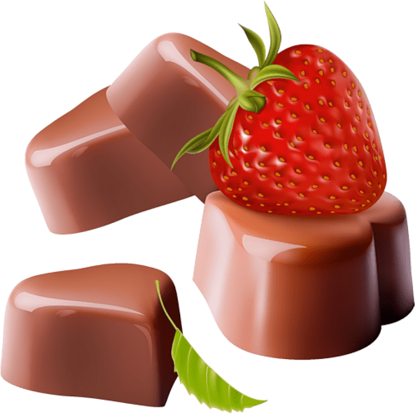 Chocolate Candy Hearts With Strawberry Png Clipart - Frame For Whatsapp Dp (517x513), Png Download